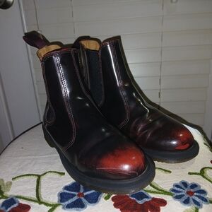Dr. Martens Black and Red Leather Boots